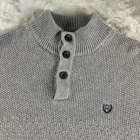 Chaps Ralph Lauren Sweater Mens XXL Gray Knit Mock Neck Pullover Cotton - Picture 4 of 7